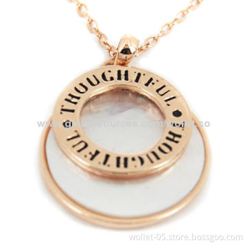 Alloy Metal Swan Pendant with Round White Shell And IPR Gold-plating Circle, Best Gifts for Women